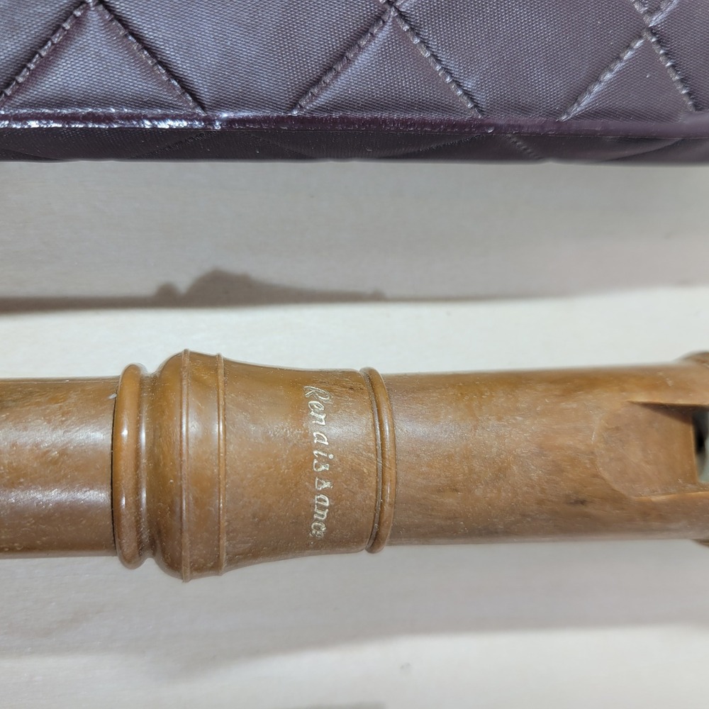 Renaissance Recorder Baroque Type Wood Wind Instrument with Case and Chart - Picture 2 of 9